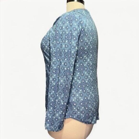 Lucky Brand Long Sleeve Top Women’s Size XL Blue Floral Print - Picture 2 of 8